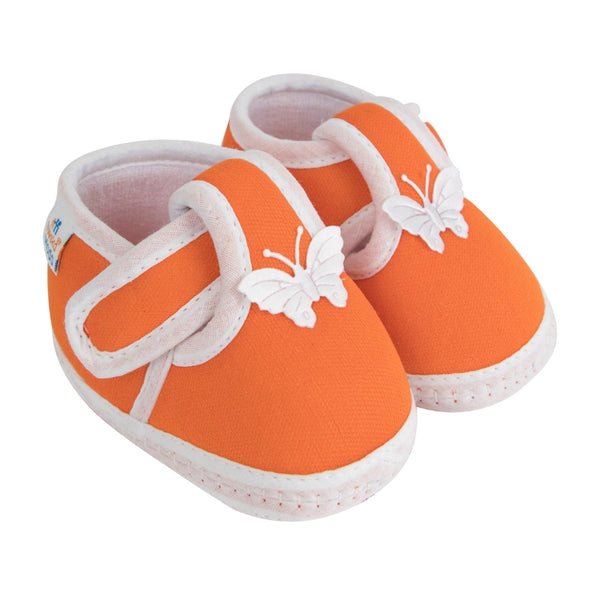 Neska Moda 6 To 12 Months Baby Boys & Girls Cotton Butterfly Velcro Booties