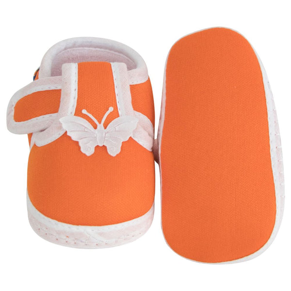 Neska Moda 6 To 12 Months Baby Boys & Girls Cotton Butterfly Velcro Booties