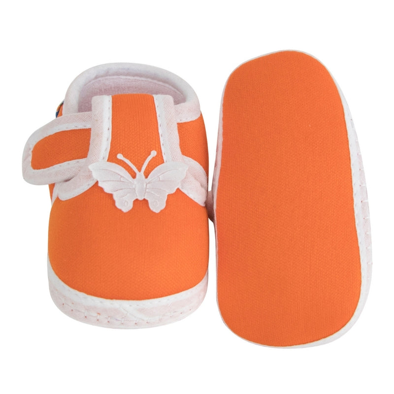 Neska Moda 6 To 12 Months Baby Boys & Girls Cotton Butterfly Velcro Booties