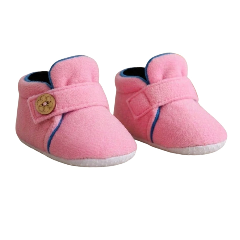Baby Unisex Velvet Pink,Blue Velcro Shoe-BT3000