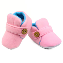 Baby Unisex Velvet Pink,Blue Velcro Shoe-BT3000