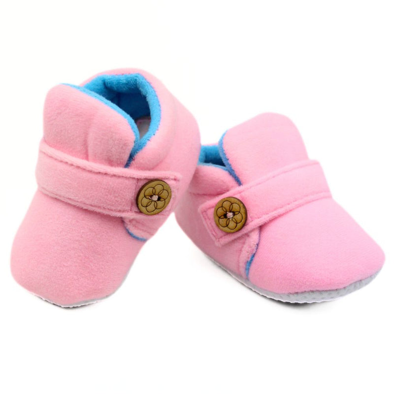 Baby Unisex Velvet Pink,Blue Velcro Shoe-BT3000