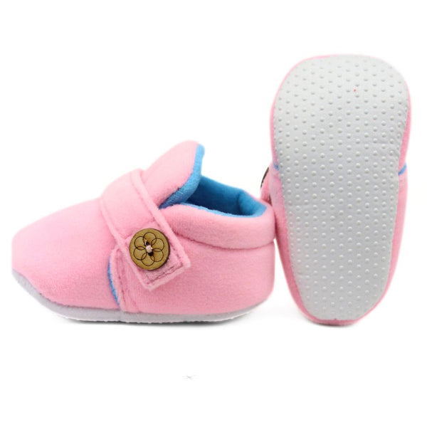 Baby Unisex Velvet Pink,Blue Velcro Shoe-BT3000
