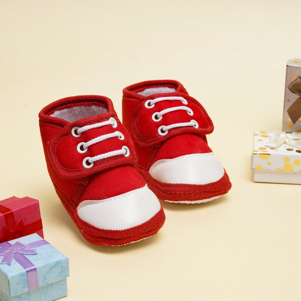 6 To 12 Months Baby Boys & Baby Girls Cotton Velcro Shoes/ Booties