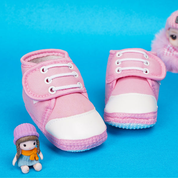 6 To 12 Months Baby Boys & Baby Girls Cotton Velcro Shoes/ Booties
