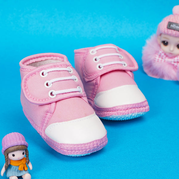 6 To 12 Months Baby Boys & Baby Girls Cotton Velcro Shoes/ Booties