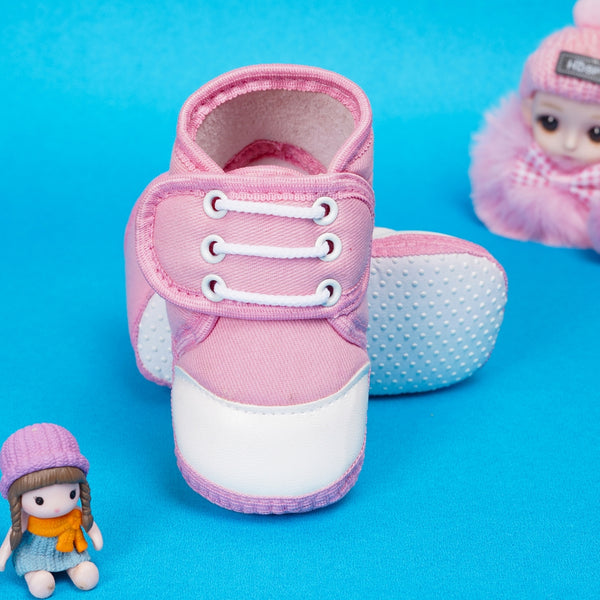 6 To 12 Months Baby Boys & Baby Girls Cotton Velcro Shoes/ Booties