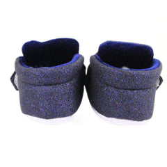 Baby Girls Cotton Partywear Bow Blue Velcro Booties-BT3113