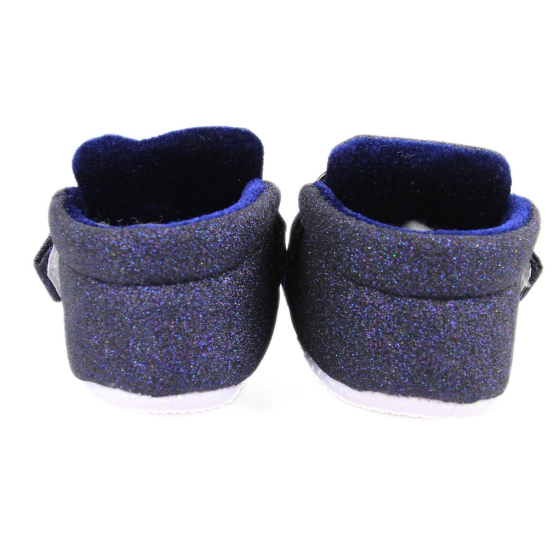 Baby Girls Cotton Partywear Bow Blue Velcro Booties-BT3113