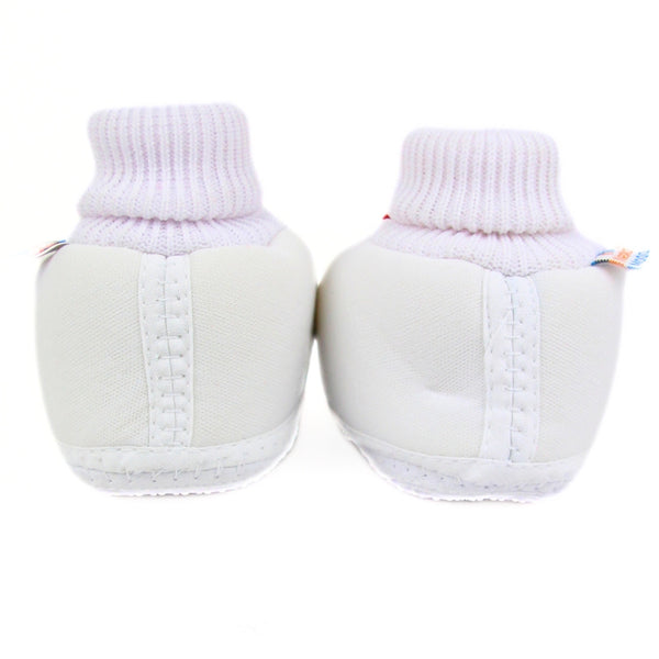 6 To 12 Months Baby Boys & Baby Girls Cotton Slip-On Shoes/ Booties (White, Red)-BT3119