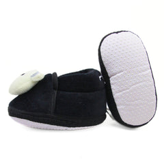 Baby Unisex Cotton and Fur Teddy Bear Black,White Face Booties-BT3366