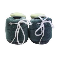 Baby Unisex Cotton and Fur Teddy Bear Face Grey,White Booties-BT3367