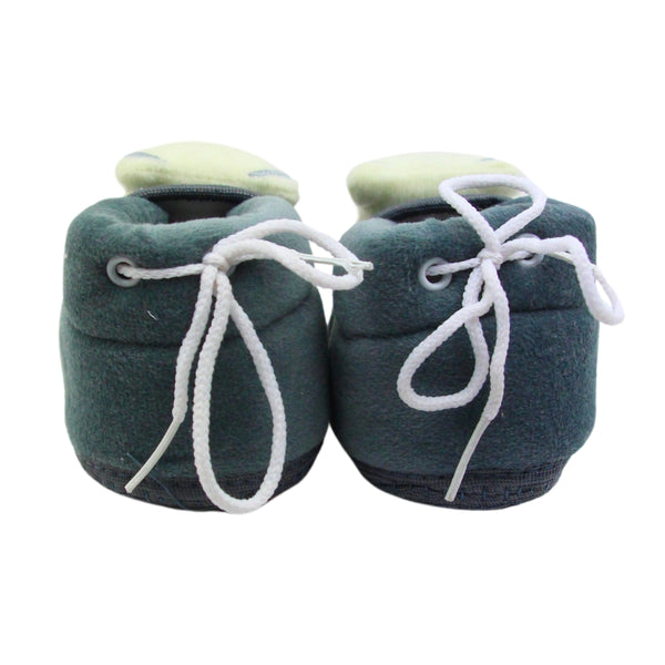 Baby Unisex Cotton and Fur Teddy Bear Face Grey,White Booties-BT3367