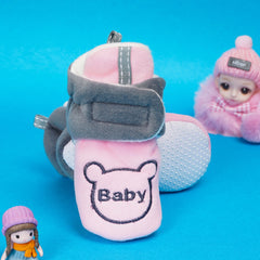 Baby Boys & Girls 6 To 12 Months Skin Friendly Animal Printed Velvet Velcro Booties