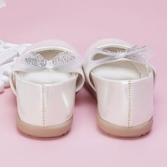 Neska Moda Synthetic Leather Ballerinas for Girls (White)