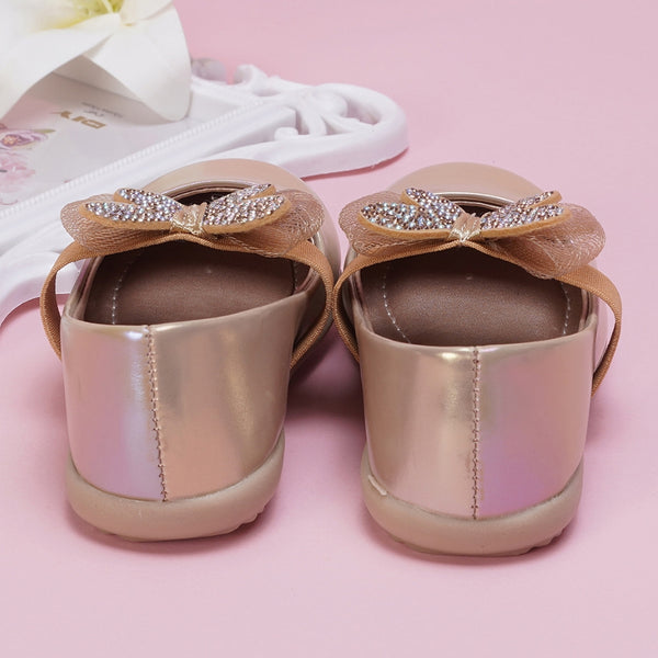 Neska Moda Synthetic Leather Ballerinas for Girls (Gold)