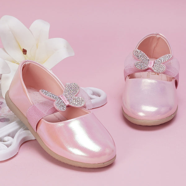 Neska Moda Synthetic Leather Ballerinas for Girls (Pink)