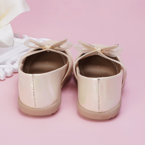 Neska Moda Synthetic Leather Ballerinas for Girls (Beige)