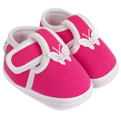 Neska Moda 6 To 12 Months Baby Boys & Girls Cotton Butterfly Velcro Booties