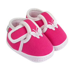 Neska Moda 6 To 12 Months Baby Boys & Girls Cotton Butterfly Velcro Booties