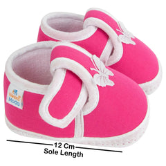 Neska Moda 6 To 12 Months Baby Boys & Girls Cotton Butterfly Velcro Booties