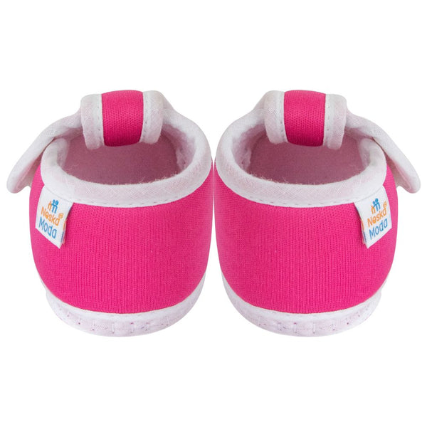 Neska Moda 6 To 12 Months Baby Boys & Girls Cotton Butterfly Velcro Booties