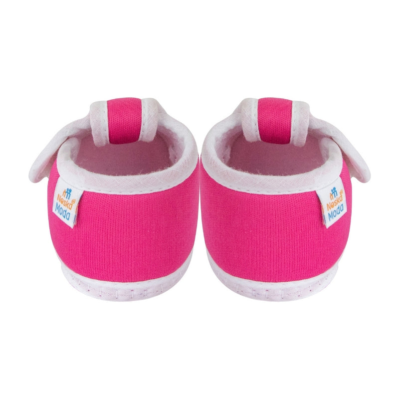 Neska Moda 6 To 12 Months Baby Boys & Girls Cotton Butterfly Velcro Booties