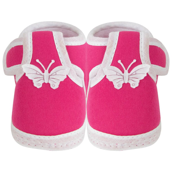 Neska Moda 6 To 12 Months Baby Boys & Girls Cotton Butterfly Velcro Booties