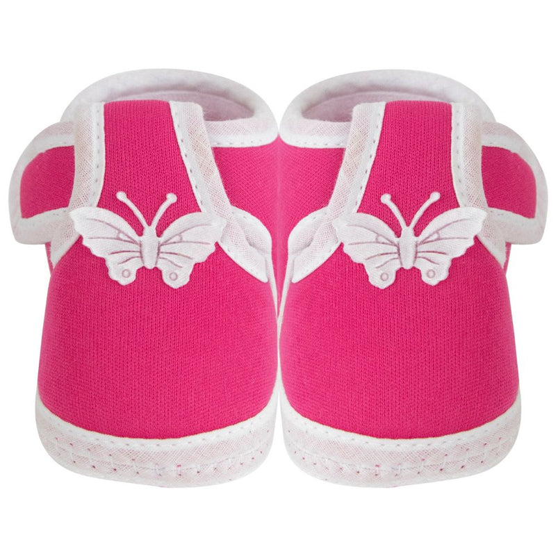 Neska Moda 6 To 12 Months Baby Boys & Girls Cotton Butterfly Velcro Booties