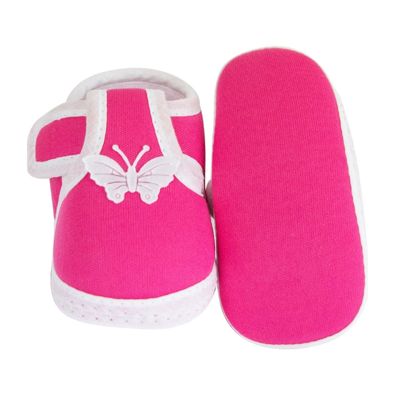 Neska Moda 6 To 12 Months Baby Boys & Girls Cotton Butterfly Velcro Booties