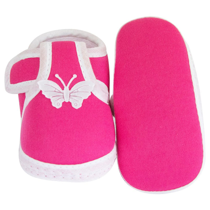 Neska Moda 6 To 12 Months Baby Boys & Girls Cotton Butterfly Velcro Booties