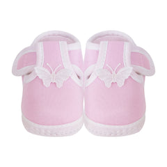 Neska Moda 6 To 12 Months Baby Boys & Girls Cotton Butterfly Velcro Booties