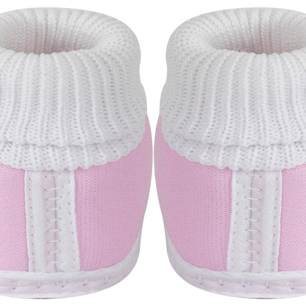 6 To 12 Months Baby Boys & Girls Cute Cotton Pre-Walker Butterfly Frill Booties (Pink)-BT40