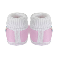 6 To 12 Months Baby Boys & Girls Cute Cotton Pre-Walker Butterfly Frill Booties (Pink)-BT40