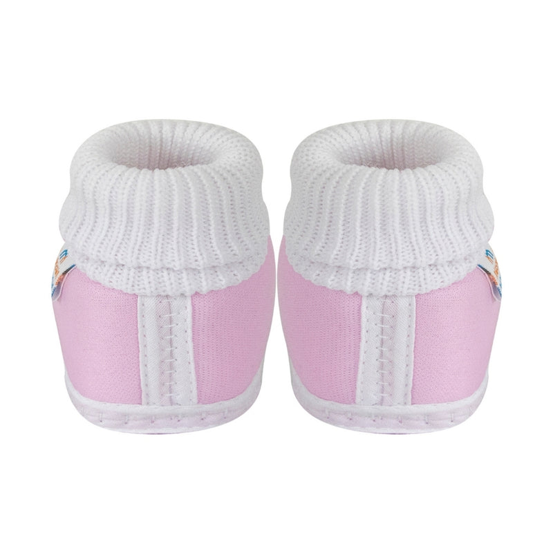 6 To 12 Months Baby Boys & Girls Cute Cotton Pre-Walker Butterfly Frill Booties (Pink)-BT40