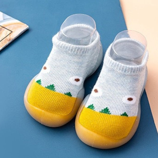 Baby Unisex Anti-Skid Silicon Sole Grip Bumper Socks Booties (Blue)-BT4159