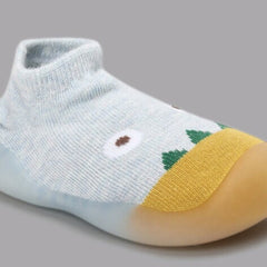 Baby Unisex Anti-Skid Silicon Sole Grip Bumper Socks Booties (Blue)-BT4159