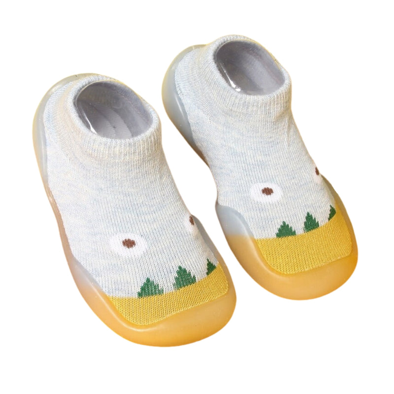 Baby Unisex Anti-Skid Silicon Sole Grip Bumper Socks Booties (Blue)-BT4159