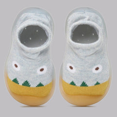 Baby Unisex Anti-Skid Silicon Sole Grip Bumper Socks Booties (Blue)-BT4159