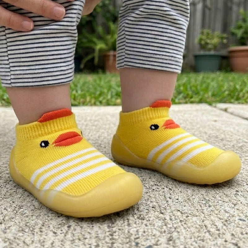 Baby Unisex Anti-Skid Silicon Sole Grip Bumper Socks Booties (Yellow)-BT4162