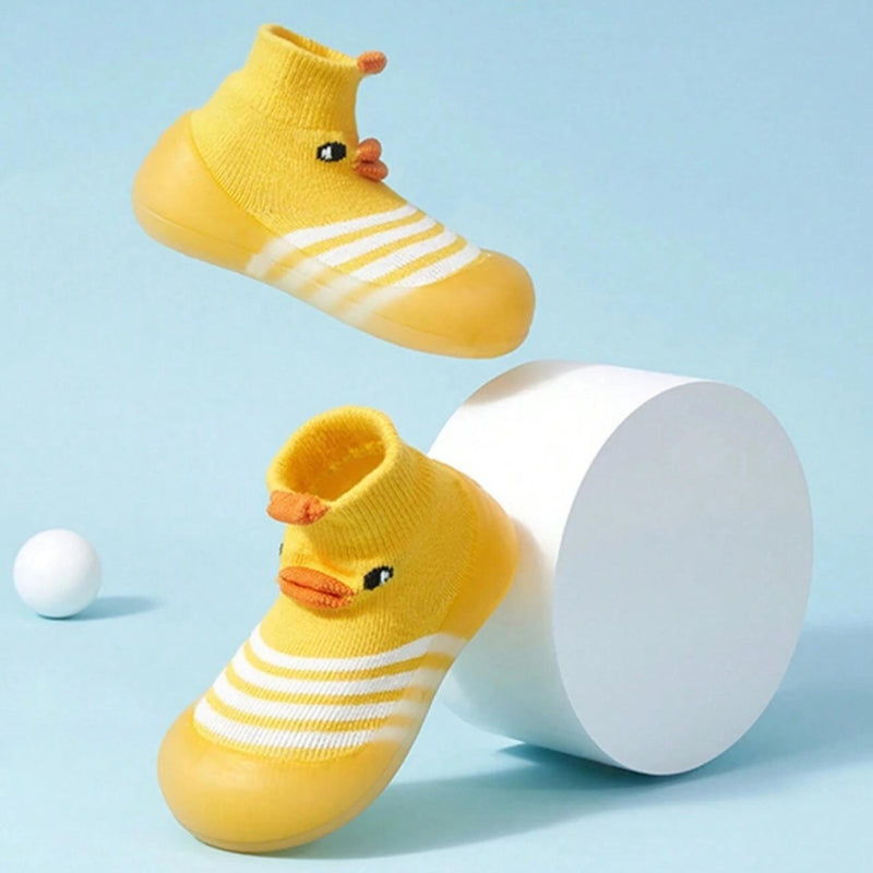 Baby Unisex Anti-Skid Silicon Sole Grip Bumper Socks Booties (Yellow)-BT4163