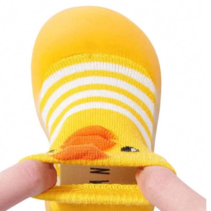 Baby Unisex Anti-Skid Silicon Sole Grip Bumper Socks Booties (Yellow)-BT4163