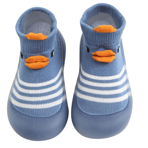 Baby Unisex Anti-Skid Silicon Sole Grip Bumper Socks Booties (Blue)-BT4164