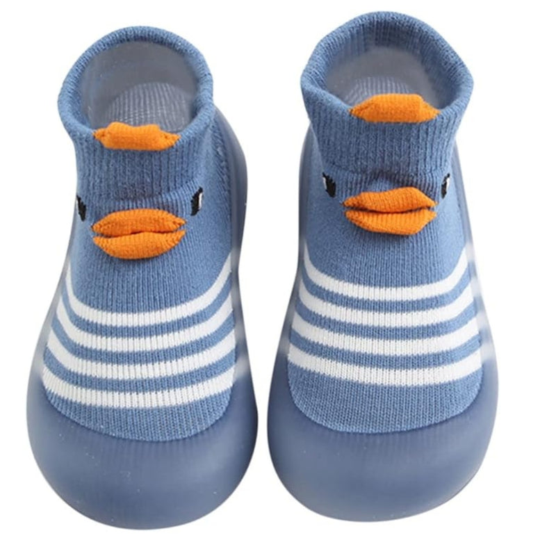 Baby Unisex Anti-Skid Silicon Sole Grip Bumper Socks Booties (Blue)-BT4164