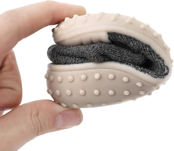 Baby Unisex Anti-Skid Silicon Sole Grip Bumper Socks Booties (Grey)-BT4185