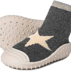 Baby Unisex Anti-Skid Silicon Sole Grip Bumper Socks Booties (Grey)-BT4185