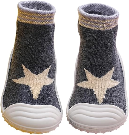 Baby Unisex Anti-Skid Silicon Sole Grip Bumper Socks Booties (Grey)-BT4186