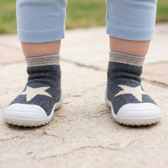 Baby Unisex Anti-Skid Silicon Sole Grip Bumper Socks Booties (Grey)-BT4186