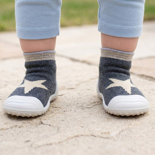Baby Unisex Anti-Skid Silicon Sole Grip Bumper Socks Booties (Grey)-BT4186