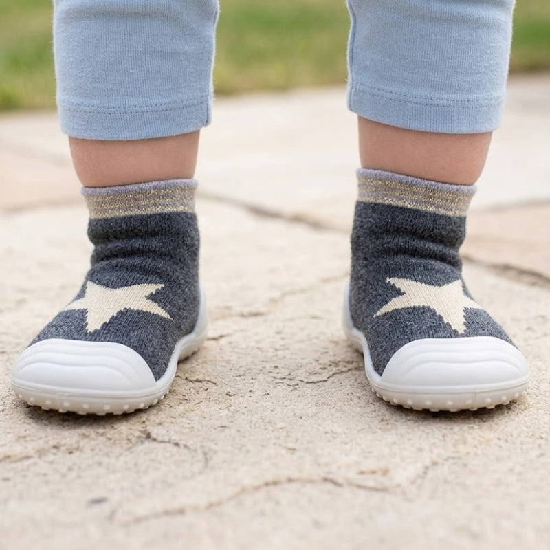 Baby Unisex Anti-Skid Silicon Sole Grip Bumper Socks Booties (Grey)-BT4186